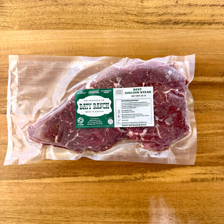 vacuum packaged frozen sirloin steak